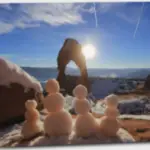 delicate arch christmas four snowmen