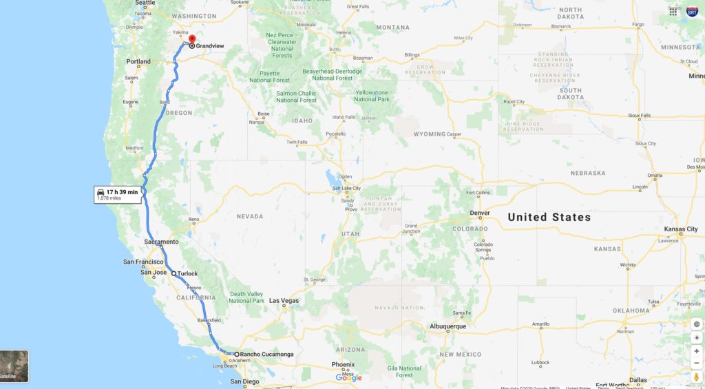 Feb 21 - Feb 23
Rancho Cucamonga, California - Turlock, California - Grandview, Washington (1090 miles)
bigrigtravels trip