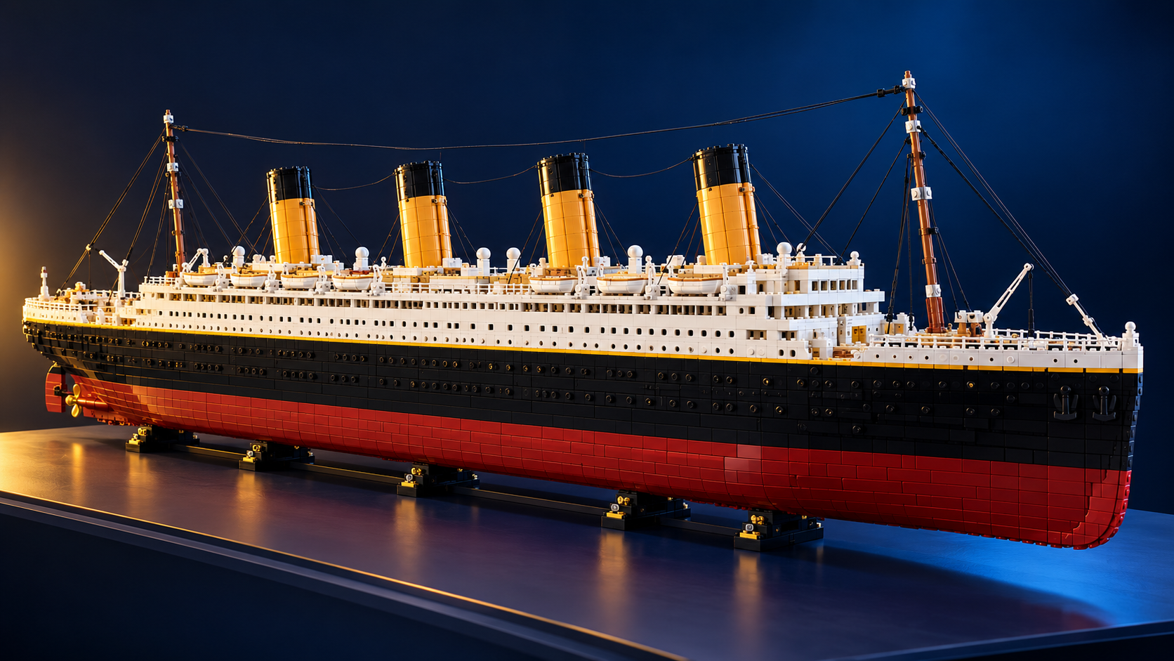 Illustration of the huge brick-built Titanic model